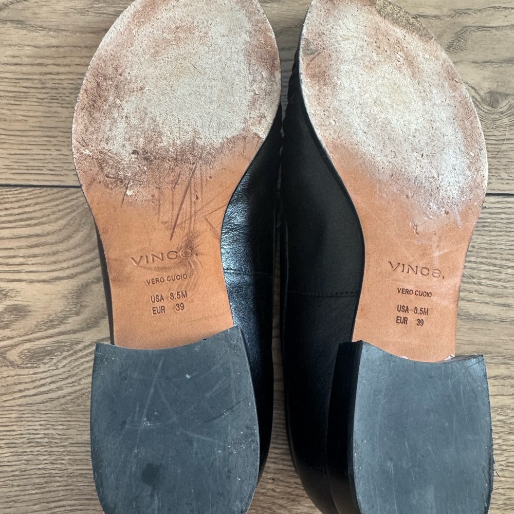 Vince Nora Black Leather Women Loafers Slip-On Moccasin Style 8.5 EUR39 - Picture 7 of 7